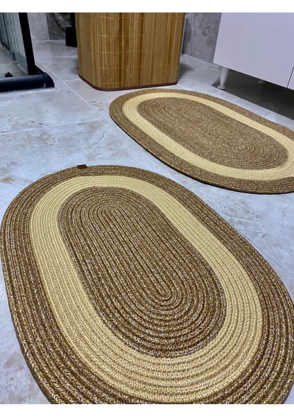 Ikili Jüt Desenli Kapı Önü Paspas 2li Banyo Paspası Balkon Paspası Hediyelik, ev eşyası 2'li modelleri