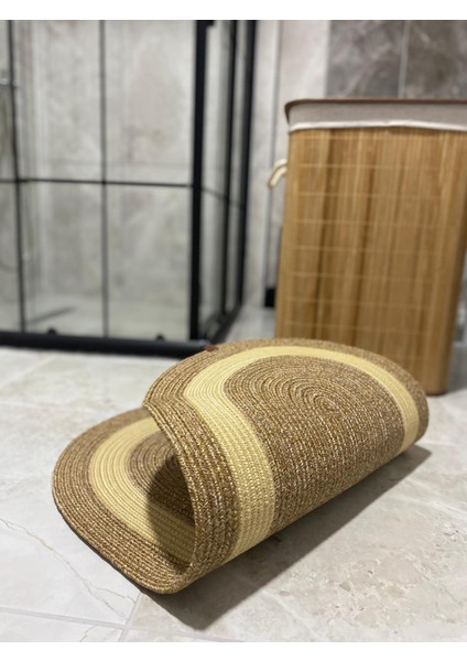 Ikili Jüt Desenli Kapı Önü Paspas 2li Banyo Paspası Balkon Paspası Hediyelik, ev eşyası 2'li fırsatları