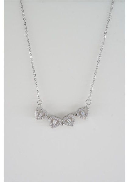 Kadın 316L Paslanmaz Çelik 40 cm Şekil Değiştirebilen Yonca ve Kalp Figürlü Baget Zirkon Taşlı Kolye fırsatları