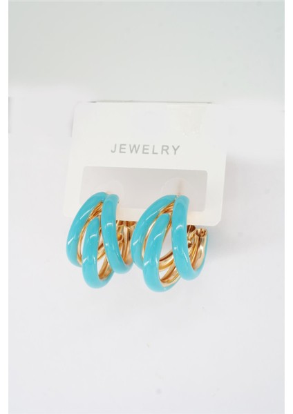 Kadın Vip Seri Kararmaz Mineli Boru Model 2.5 cm Küpe