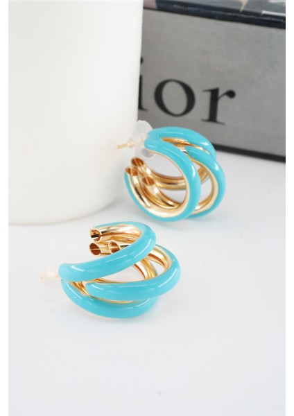 Kadın Vip Seri Kararmaz Mineli Boru Model 2.5 cm Küpe modelleri