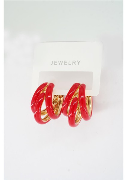 Kadın Vip Seri Kararmaz Mineli Boru Model 2.5 cm Küpe modelleri