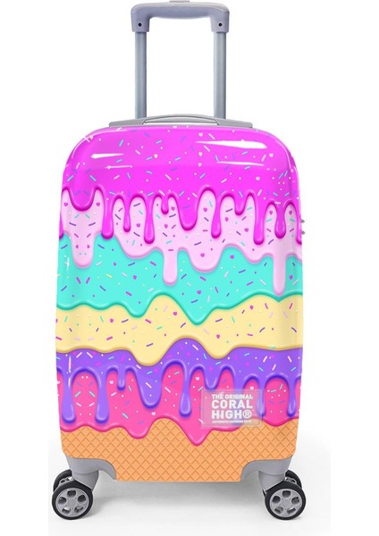 Renkli Desenli Kabin Boy Valiz (50CM) 16539