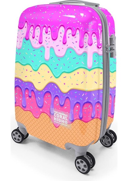 Renkli Desenli Kabin Boy Valiz (50CM) 16539 modelleri