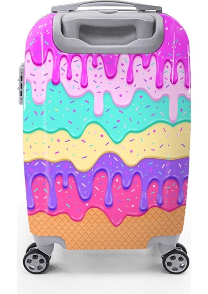 Renkli Desenli Kabin Boy Valiz (50CM) 16539 fırsatları