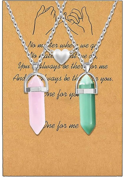 Çift Kolye Kristal Kolye Erkek Arkadaşı ve Kız Arkadaşı Kolye Kalp Eşleştirme Kolye Çiftler Için Sevgililer Takı Hediyeler Kadın Erkek Için (Yurt Dışından)