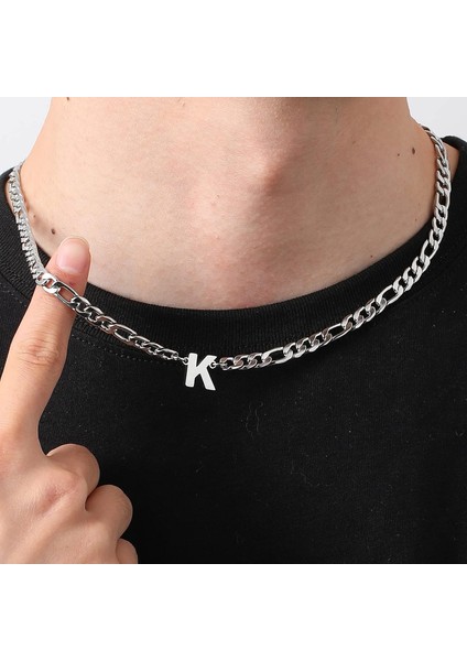 Ilk Az Figaro Zincir Kolye Erkekler Için Erkek Kadın Mektup Kolye Paslanmaz Çelik 6.5mm 18 + 2 Inç Takı Hediye Erkek Arkadaşı Koca Oğul (Yurt Dışından) fiyatları