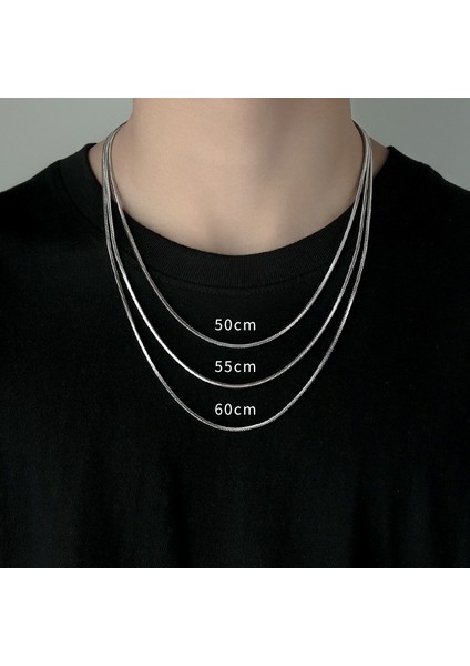 Erkek Titanyum Çelik Kolye - Gümüş (Yurt Dışından) fiyatları