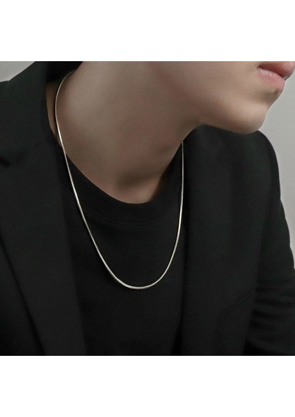 Erkek Titanyum Çelik Kolye - Gümüş (Yurt Dışından) modelleri