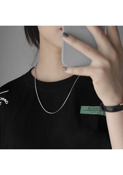 Erkek Titanyum Çelik Kolye - Gümüş (Yurt Dışından) fırsatları