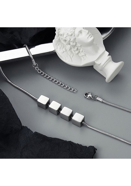 Titanyum Çelik Kolye - Gümüş (Yurt Dışından) fiyatları