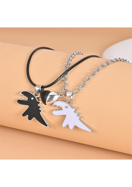 2/4 Adet Set Aşk Kalp Çift Dinozor Halat Zincir Kolye Bilezik Eşleştirme Kolye Kadın Erkek Takı Hediyeler Için Ayarlanabilir VALENTINEU2019S Günü Dostluk En Iyi Arkadaş (Yurt Dışından)