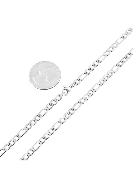 Erkek Kadın 24 Ayar Gerçek Altın Kaplama Figaro Zincir Paslanmaz Çelik Kolye, Geniş 3mm 5mm 7mm 9mm (Yurt Dışından) modelleri