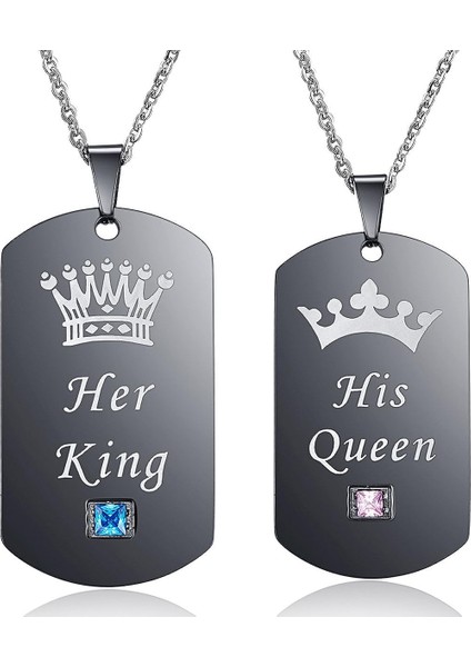 Thintom Çiftler Kolyeler Eşleşen Set Titanyum Paslanmaz Çelik Çift Kolye Kolye Hediye Kutusunda (Yurt Dışından)