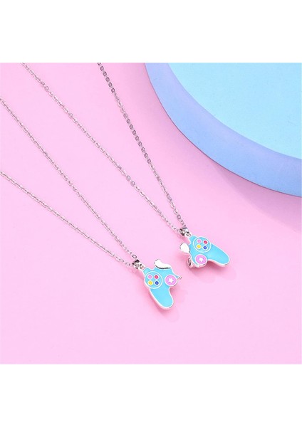 Set Denetleyici Oyun Pedi Promise Manyetik Zincir Halat Bağlantı Kadınlar Için Ayarlanabilir Kolye Sarkan Kolye Kız Erkek Çift Aşk Dostluk Aile Takı Hediyeler El Cilalı (Yurt Dışından)