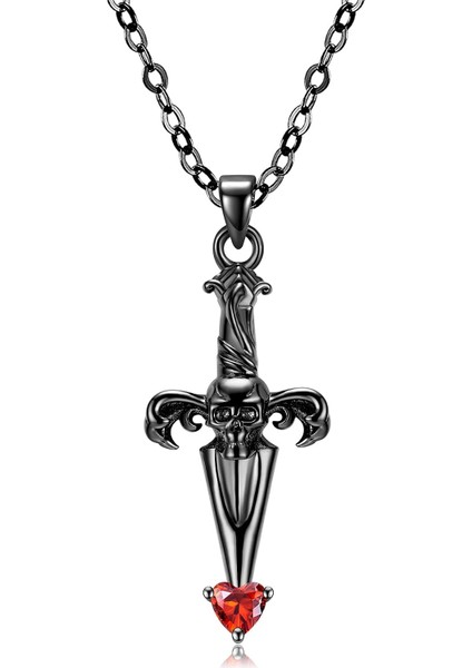 Erkekler Kadınlar Için Kafatası Kolye 925 Ayar Gümüş Siyah Altın Kafatası Gotik Punk Kolye Takı Için Unisex Çift Doğum Günü Yılbaşı Hediyeleri (Yurt Dışından)
