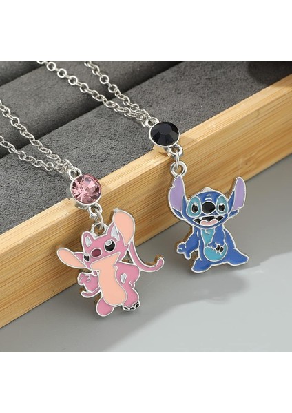 Anime Stitch & Angel Kolye Kadın Erkek Için - Çiçek Charm Gerdanlık Yaka Seti Çift Takı Aksesuarları Hediyeler (Yurt Dışından) fiyatları