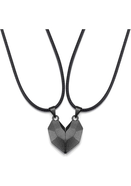 Iki?ruh?bir?kalp?pendant?kolye?taş?çift?siyah?beyaz?minimalist?mıknatıs?mesafe?arkadaşlık?sade?takı?takım?erkek?kadın (Yurt Dışından)