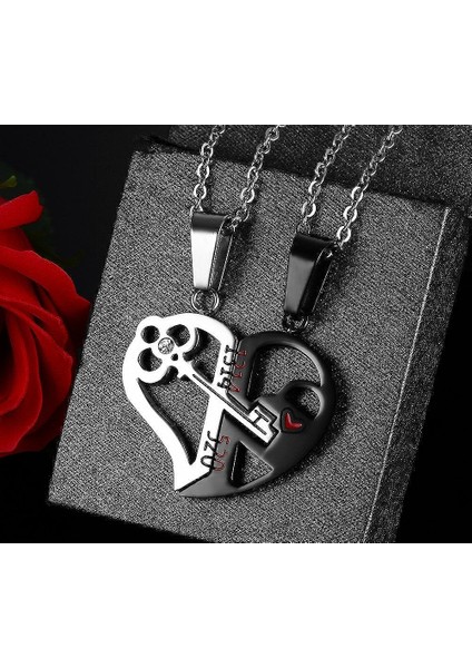His&hers Paslanmaz Çelik Aşkın Anahtarı Uyumlu Çiftler Için Kalbin Yarısı 520 Uçlu Kolye (Yurt Dışından) fırsatları