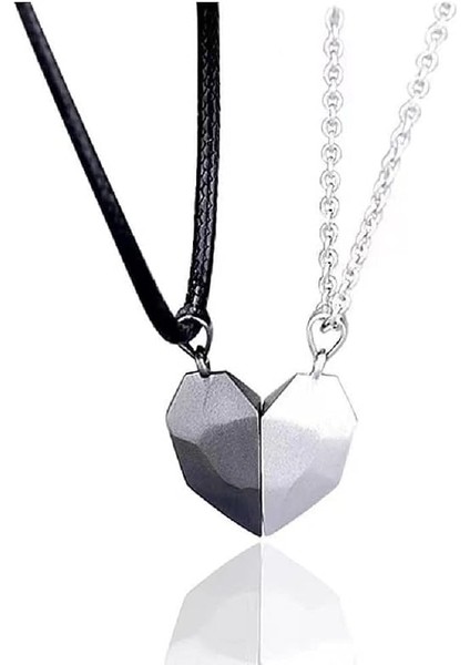 Kalp Eşleşen Kolyeler Wish Stone 2 Çiftler Için Manyetik Yarım Kalp Kolyeler Best Friend Kolyeler (Yurt Dışından)