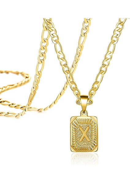 Kadın Erkek Genç Kızlar Için Ilk Altın Kolye En Iyi Arkadaş Moda Trendy Figaro Zincir Kare Harfler Paslanmaz Çelik Kolye Kolye Kişiselleştirilmiş 26 Alfabe 18K (Yurt Dışından)