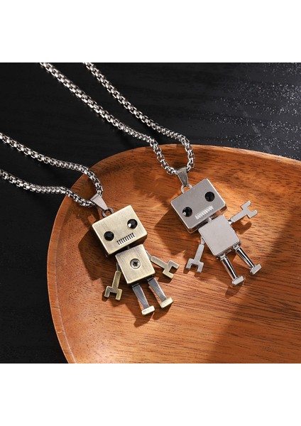 Robot Figürlü Kolye - Bakır (Yurt Dışından)