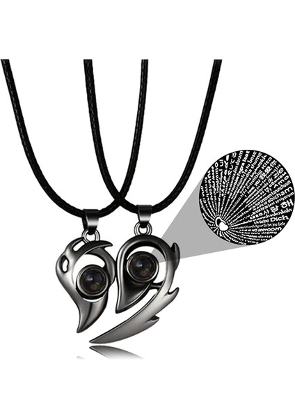 O ve Onun Için Çift Kolye Seni Seviyorum Kolye 100 Dil Anne Kızı Kolye Bilezikler Kadın Erkek Anne Hediye (Yurt Dışından)