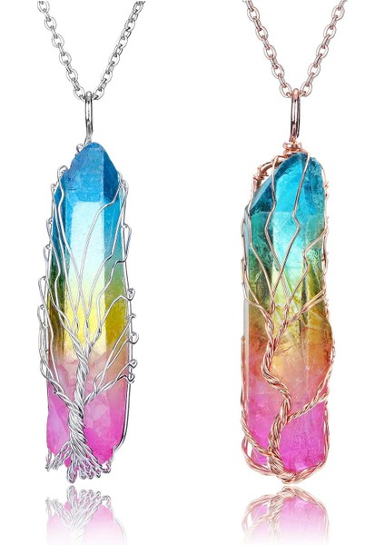 Adet Doğal Şifa Kristal Taş Kolye Kolye Seti Reiki Obsidyen Temizle Kuvars Kolye Onun ve Onun Değerli Taş Çift Kolye Erkek Kadın Koruma Takı Sevgililer Günü Için Hediye, Doğum Günü (Yurt Dışından)