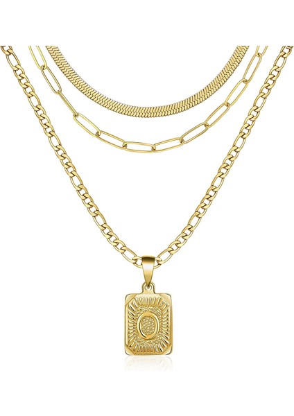 Kadın Erkek Genç Kızlar Için Ilk Altın Kolye En Iyi Arkadaş Moda Trendy Figaro Zincir Kare Harfler Paslanmaz Çelik Kolye Kolye Kişiselleştirilmiş 26 Alfabe 18K (Yurt Dışından)