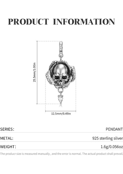Erkekler Kadınlar Için Kafatası Kolye 925 Ayar Gümüş Siyah Altın Kafatası Gotik Punk Kolye Takı Için Unisex Çift Doğum Günü Yılbaşı Hediyeleri (Yurt Dışından) fırsatları