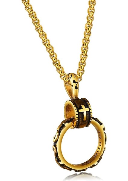 Çapraz Ebedi Yüzük Kolye Kolye Paslanmaz Çelik Kolye Kolye Erkekler Kadınlar Için En Iyi Arkadaşı Kolyeler (Yurt Dışından)