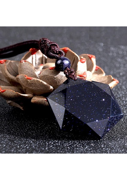 2 Adet Mavi Kumtaşı Siyah Obsidyen Kolye Heksagram Doğal Enerji Taşı Kristal Kolye Erkekler Kadınlar Için Şanslı Aşk Kolye Çiftler Kolye (Renk : Doğal) (Yurt Dışından) modelleri