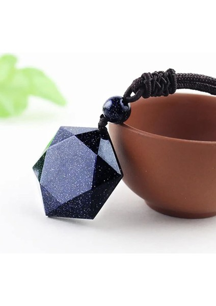 2 Adet Mavi Kumtaşı Siyah Obsidyen Kolye Heksagram Doğal Enerji Taşı Kristal Kolye Erkekler Kadınlar Için Şanslı Aşk Kolye Çiftler Kolye (Renk : Doğal) (Yurt Dışından) fırsatları