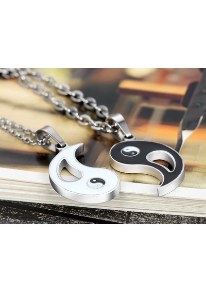 Adet Yin Yang Çiftler Karşılıklı Cazibe Bilezikler Kolye, Tai Chi Örgülü Bilezikler ve Çiftler Için Kolye Takı Seti Erkek Arkadaşı Kız Arkadaşı Dostluk (Yurt Dışından) fiyatları