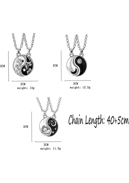 Yin Yang Kolye Bilezik Kadın Erkek Eşleşen Siyah Beyaz Disk Tai Chi Kolye Çiftler Için Kızlar Dostluk Bff Bilezikler Kolye Takı Seti (Yurt Dışından) fiyatları