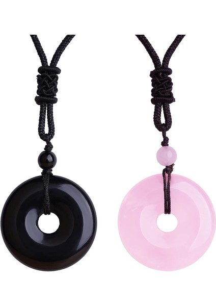 Çift Için 2 Adet Kristal Kolye Ayarlanabilir Halat Doğal Kuvars Reiki Şifa Kristalleri Taş Çakra Kolye Şanslı Dostluk Aşk Eşleşen Kolye Takı Kadın Erkek Için (Yurt Dışından)