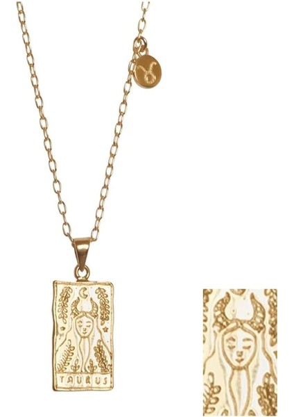 14 K Altın Takımyıldızı Tarot Kartı Kolye Kolye Paslanmaz Çelik Su Geçirmez Değişmeyen Dostluk Çift Takımyıldızı Sembolü Yaka Takı Kadın Erkek Gençler Için (Yurt Dışından)