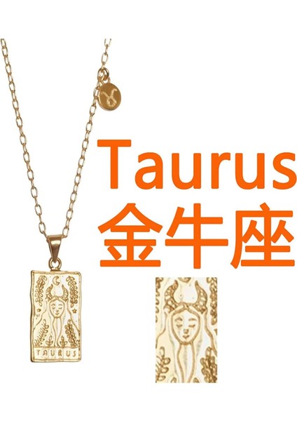 14 K Altın Takımyıldızı Tarot Kartı Kolye Kolye Paslanmaz Çelik Su Geçirmez Değişmeyen Dostluk Çift Takımyıldızı Sembolü Yaka Takı Kadın Erkek Gençler Için (Yurt Dışından) fırsatları