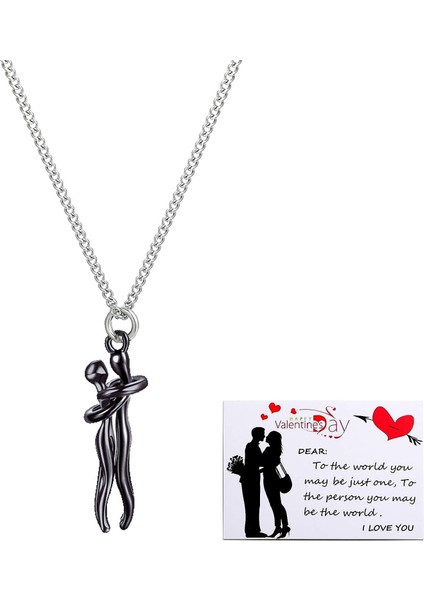 Kadınlar Için Sevgililer Günü Kolyesi Sevgi Kucaklama Kolyesi Çiftler Onun ve Onun Için Kolye Paslanmaz Çelik Zincir Kolye Kadın Erkek Için Sevgililer Günü Hediyesi (Yurt Dışından)