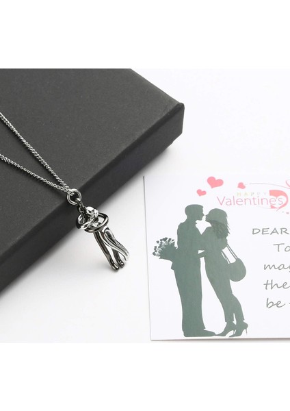 Kadınlar Için Sevgililer Günü Kolyesi Sevgi Kucaklama Kolyesi Çiftler Onun ve Onun Için Kolye Paslanmaz Çelik Zincir Kolye Kadın Erkek Için Sevgililer Günü Hediyesi (Yurt Dışından) fırsatları