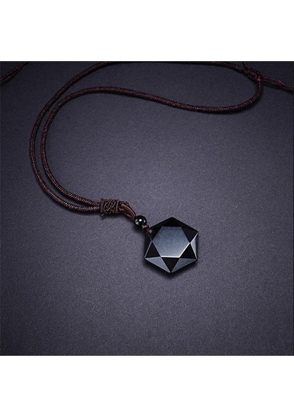 Obsidyen Heksagram Kolye Kolye Muska Onun Çiftleri Erkekler Kadınlar Için (Yurt Dışından) fırsatları