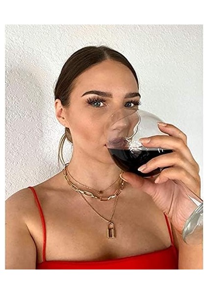 Kilit Zinciri Kolye, Egirl Zincirleri, Deyimli Kilit Anahtarı Kolye Kolye Gümüş Set Eboy Uzun Çok Katmanlı Zincirler Punk Gerdanlık 2 Takım(5 Kat) (Yurt Dışından) modelleri