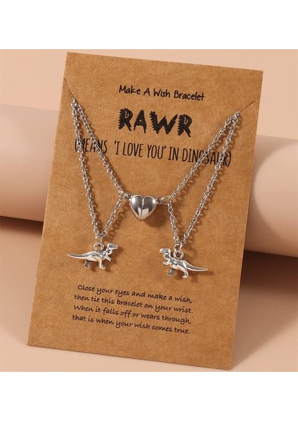 Manyetik Çiftler Kolye Seti Dostluk Dinozor Eşleştirme Charm Kolye Kolye T-Rex Dinozor Çiftler Için Sevimli Hayvan Lover Takı Sevgililer Günü Doğum Günü Hediyeleri (Yurt Dışından) indirimleri