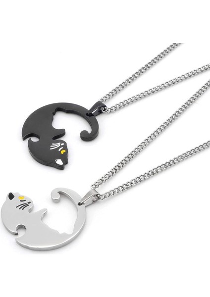 Bff Kolye 2 Adet/takım Yin Yang Tai Chi Kediler Kolye Kolye Dostluk Bff Severler Çift Doğum Günü Hediyesi Arkadaş Sevgililer Günü Hediyeleri (Yurt Dışından)