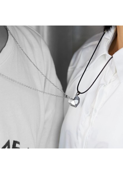 Eşleşen Çiftler Kolye Ilk Kalp, Best Friend Kolye Çiftler Için Manyetik Kalp Kolye Hediyeler Kız Arkadaşı Erkek Arkadaşı Için Sevgililer Günü Hediyeleri (Yurt Dışından) modelleri