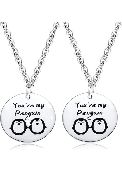 Penguen Lover Kolye Hediyeler Kız Arkadaşı Erkek Arkadaşı Için Benim Çiftimsin Kolye Seti Takı Kadın Erkek Hediye Noel Evlilik Yıldönümü Doğum Günü, Gümüş, 2 Adet (Yurt Dışından)