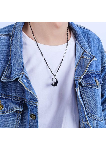 Erkek Arkadaşı ve Kız Arkadaşı Için Çiftler Kolye Seti Siyah ve Gümüş Paslanmaz Çelik Kedi Kolye Yuvarlak Kucaklayan Kediler Iki Ton 20 Inç Aşıklar Takı Sevgililer Günü Hediyesi (Yurt Dışından) fiyatları