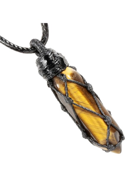 Ayarlanabilir Kordonlu Unisex Sarılmış Taş Değnek Kolye Için Altıgen Kristal Puan Kolye Kolye (Yurt Dışından) modelleri