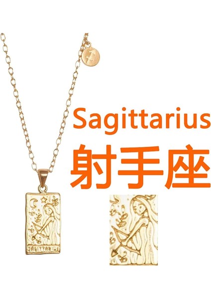 14 K Altın Takımyıldızı Tarot Kartı Kolye Kolye Paslanmaz Çelik Su Geçirmez Değişmeyen Dostluk Çift Takımyıldızı Sembolü Yaka Takı Kadın Erkek Gençler Için (Yurt Dışından) fırsatları