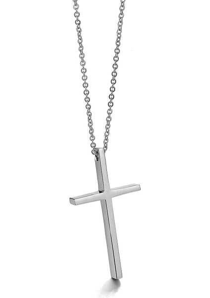 Erkekler Için Çapraz Kolye Paslanmaz Çelik Siyah Altın Gümüş Çapraz Kolye Zinciri 11 16 20 Inç (Yurt Dışından)